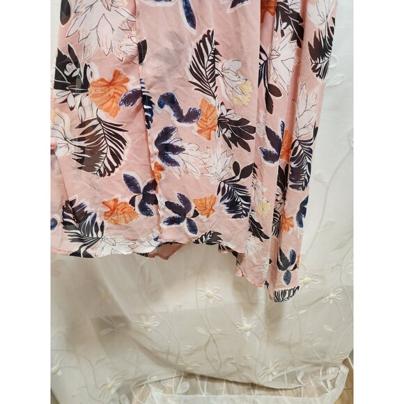 A New Day Womens M Pink Midi Dress Ruffle Tropical Beach Feminine Flowy Vacation - Picture 5 of 14